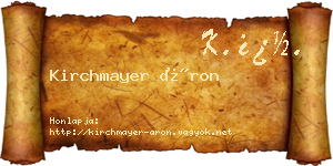 Kirchmayer Áron névjegykártya